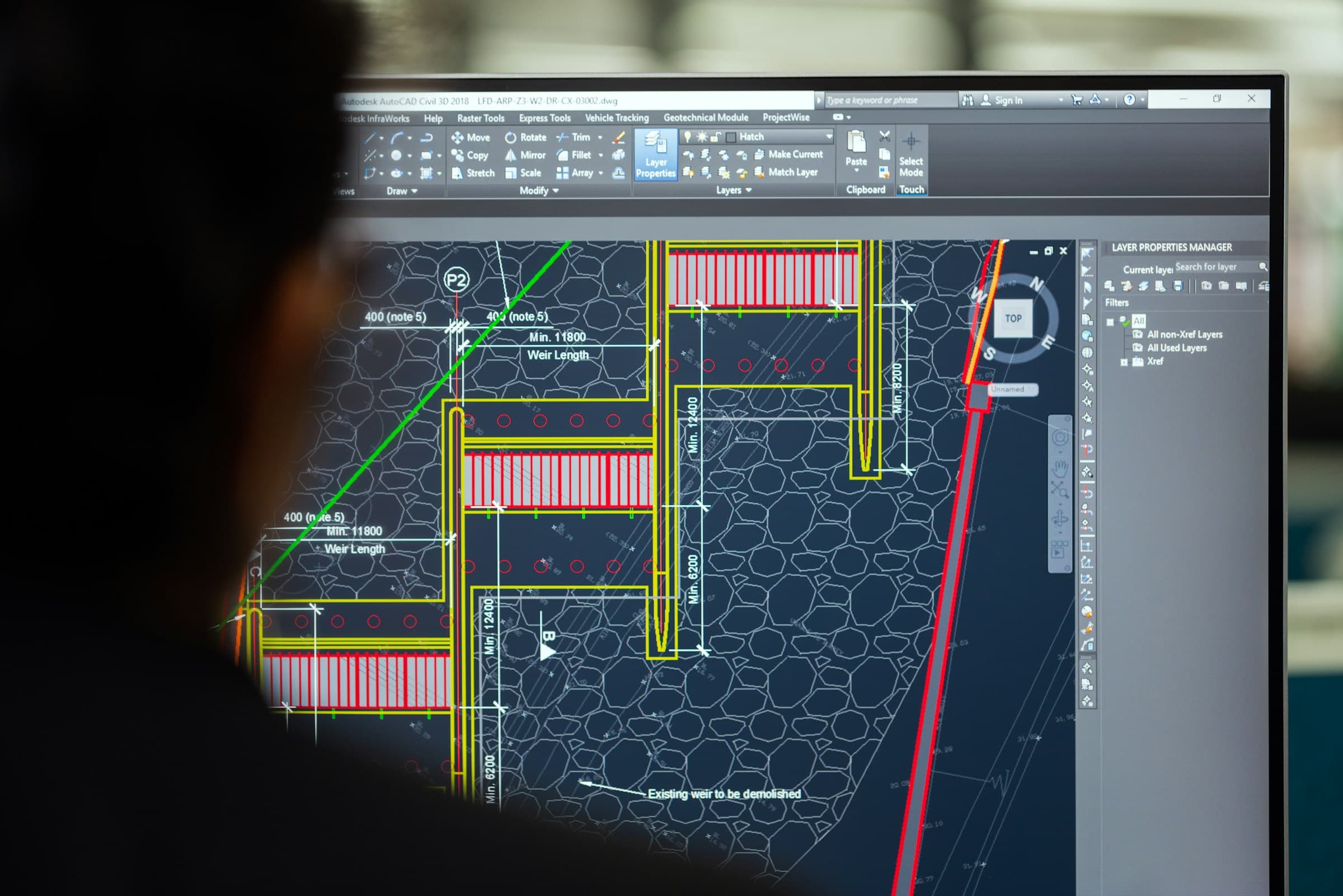 a user working in AutoCAD